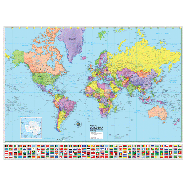 Classroom World Map World Advanced Political Mounted Wall Map