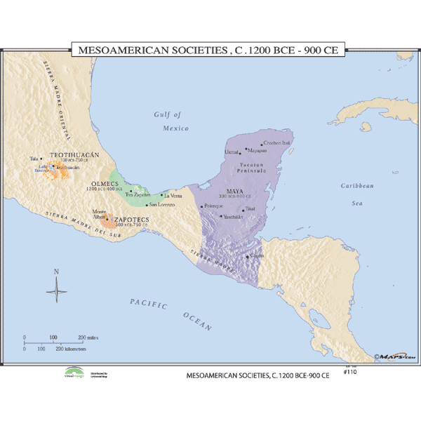 History Maps for Classroom - History Map #110 Mesoamerican Societies ...