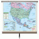 Primary Wall Maps Set on Roller w/ Backboard; 2-Maps Custom