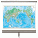 Advanced Physical Wall Maps Set-Roller w/Backboard;3-Map Custom
