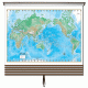 Advanced Physical Wall Maps Set-Roller w/Backboard;5-Map Custom