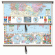 Canada/World Primary Combo Class Wall Map-Roller w/Backboard