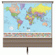 Advanced Political Wall Maps Set-Roller w/Backboard;7-Map Custom
