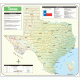 Texas Shaded Relief Roller Map  -Wall Bracket Mount